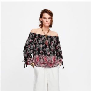 SALE‼️ ZARA embroided Multi color top